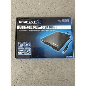 Sabrent External USB 2.0 1.44 MB Floppy Disk Drive (FL-UDRV) UNTESTED